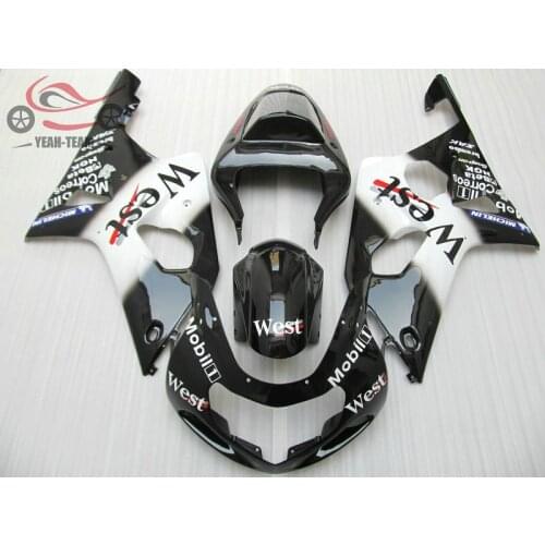 Customize fairings kit for Suzuki K2 GSXR1000 2000 2001 2002 black WEST motorcycle body repair faring parts GSXR 1000 00 01 02