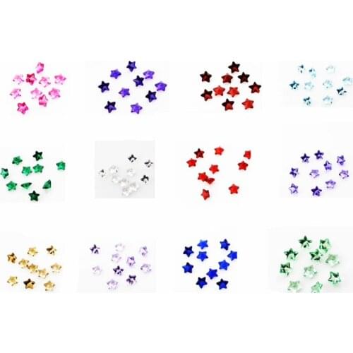 Mix 12 color High quality 5mm crystal star charms,floating birthstone,floating charms,Valentines charms