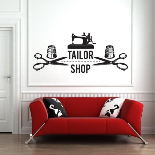 Fashion Clothes Atelier wall decal Tailor Shop Sewing Studio decor Wall Stickers for Tailor Shop Window Decor Vinyl Decals C169