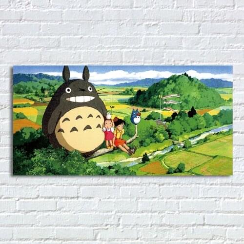 My Neighbor Totoro Wall Poster Hayao Miyazaki Anime Movie Posters Prints Kids Baby Room Decor Cartoon Silk Canvas Art Pictures