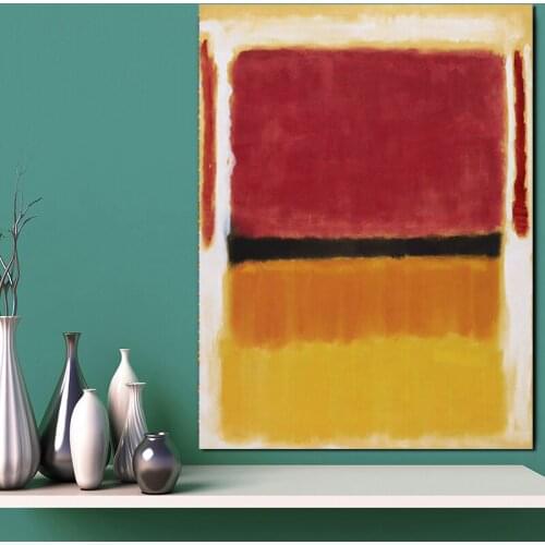 Marker Rothkoes Violet Black Orange Yellow On White And Red Art Canvas Poster Painting Oil Wall Picture Print Home Bedroom Decor