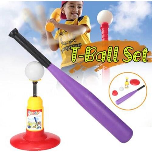 T-Ball Set Baseball Tee Game Durable Play Toy Set TotSports Indoor Or Outdoor Learning Training Gift For Kids Random Color
