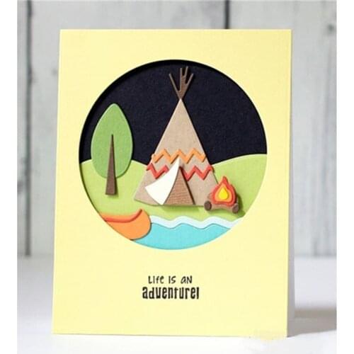 Rural Hill Boat Set Metal Cutting Dies Stencil for DIY Scrapbooking Photo Paper Card Decorative Crafts Supplies Diecuts New 2018