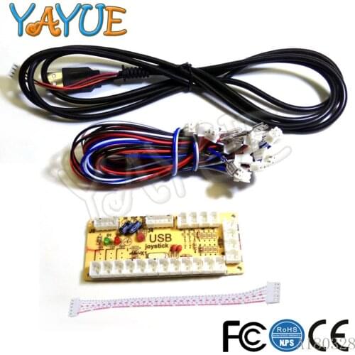 Zero Delay USB Encoder Arcade Game Joystick Controller with 5Pin Wires for MAME PC Game Part SANWA Buttons