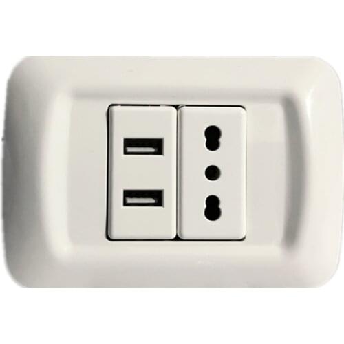 DepoGuye USB plug Wall power socket Power strip eu, Italy Chile socket, 2.1A dual USB wall socket,118mm*80mm wall panels