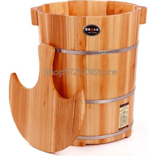 45cm High Foot Bucket Wooden Bucket Foot Washing Bucket Chinese Fir Foot Bath Bucket Foot Therapy Wooden Bucket Foot Bat