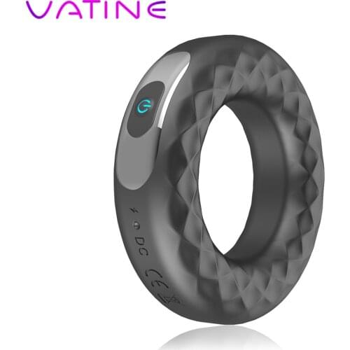 VATINE 10 Frequency Vibrating Penis Ring Erection Delay Ejaculation USB Rechargeable Sex Toys for Men Cock Ring Vibrator