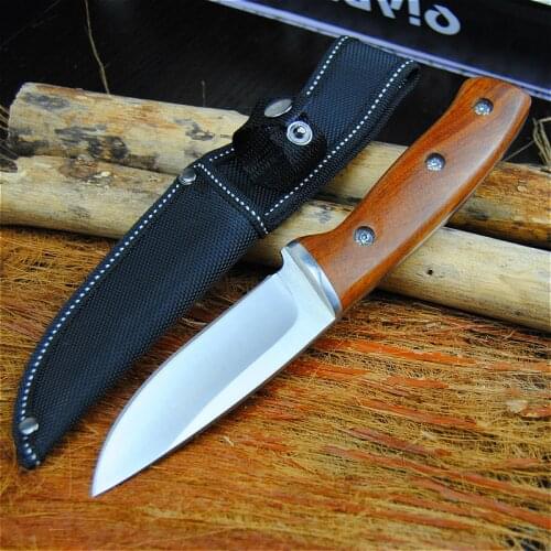 High Quality hunting knifes wood handle camping survival tactical fixed knife north american hunting Straight knife