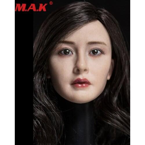 XD005A 1/6 Scale Yang Mi Asian Beautiful Female Head Sculpt Head Carved Model for 12 inches Action Figure Body Fans Gifts