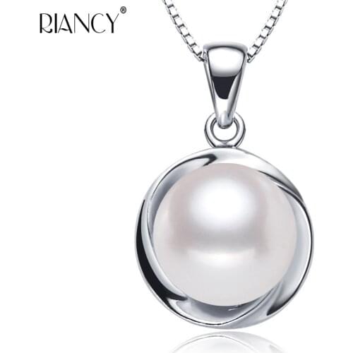 100%Natural Freshwater Jewelry 9-10mm Pearl Necklace 925 sterling Silver Jewelry High Quality Pearl Necklace For Women Best Gift