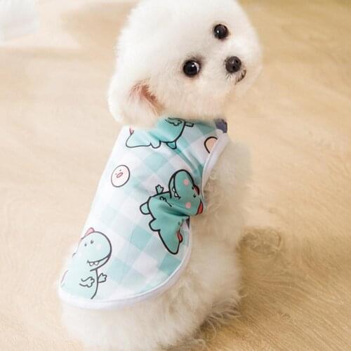 Dog Vest Cartoon Pattern Printing Round Neck Polyester Summer Breathable Pet Blouse super elasticity for Daily Life 2021 одежда