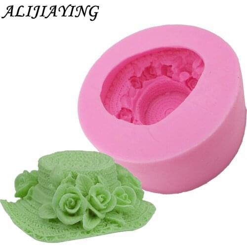 1Pcs 3D Lady Hat Silicone Soap Mold Cake Decoration Fondant Cake 3D Mold Food Grade Silicone Mould D0601