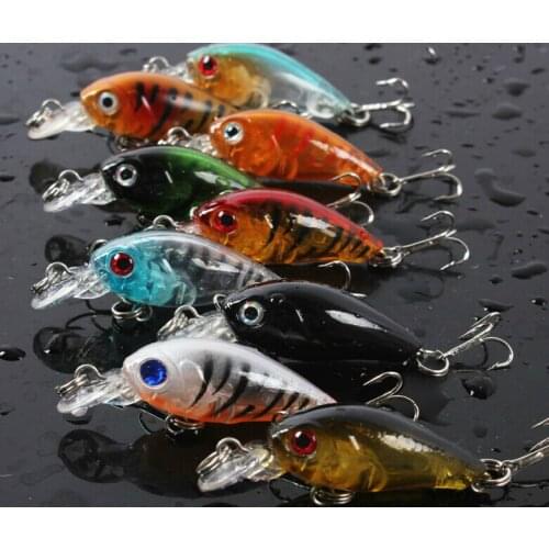 1Pc/4g 4.5cm Plastic Fishing Lures Baits Vivid Crankbaits Hooks Minnow Baits Tackle Random