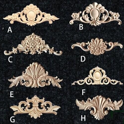 2Pcs/Lot RUBBER WOOD FURNITURE ARCHITECTURAL APPLIQUES APPLIQUE DECOR onlay APPLIQUES Acanthus