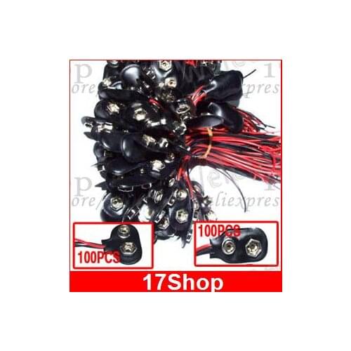 200PCS DC 9V SNAP ON BATTERY CLIP Lead Wire CONNECTOR