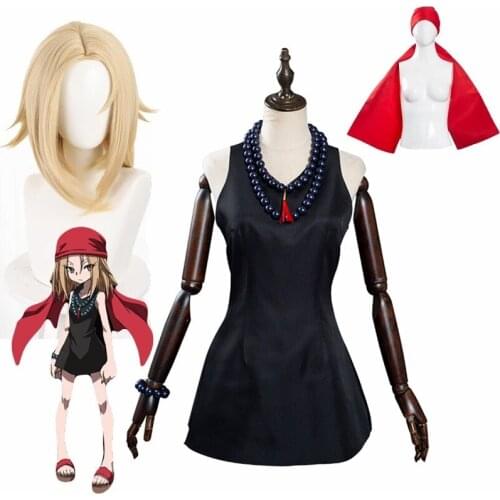 2021 Anime Costumes Shaman King Kyoyama Anna Cosplay Dresses Woman Accessories Bracelet Necklace Scarf and Wig