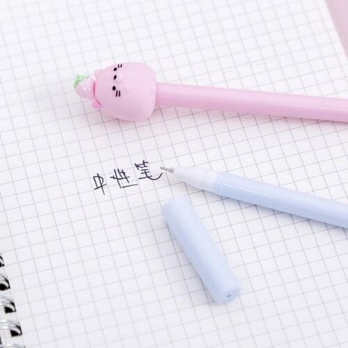 4pcs cartoon animals Gel Pen Kawaii Stationery Cute Pens 0.5mm Student Black Gel Pens Novelty Cartoon Pens School Supplies