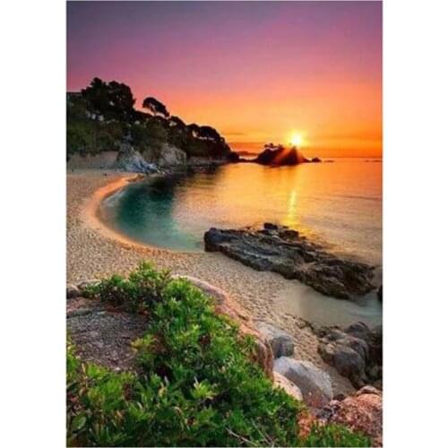 5D DIY Full Round/Square Diamond Painting Sunset Landscape 3D Embroidery Cross Stitch Rhinestone Mosaic Home Decor Art Y1137
