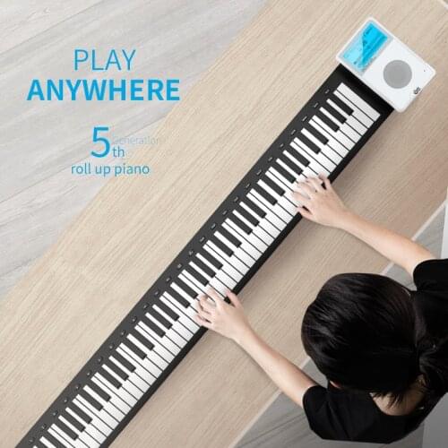 88 Key Hand Roll Up Piano Digital Midi Controller synthesizer Electronic Piano Keybaord Soft Silicone music folding keybaord
