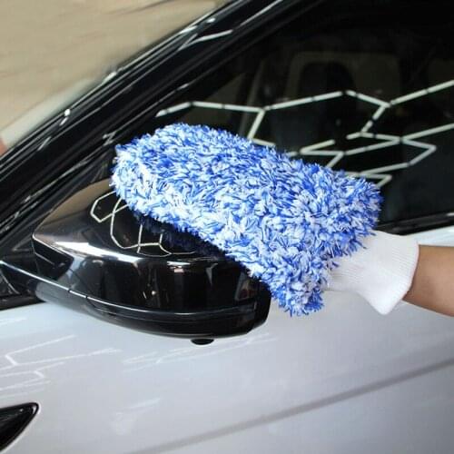 Absorbancy Glove High Density Car Cleaning Ultra Soft Easy To Dry Auto Detailing Microfiber Madness Wash Mitt Cloth Black Blue