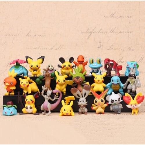 24pcs/set 4-5cm Anime Toys for Kids Christmas Gifts Cartoon Anime pokemones Action Figure Toys Model Decoration toy set