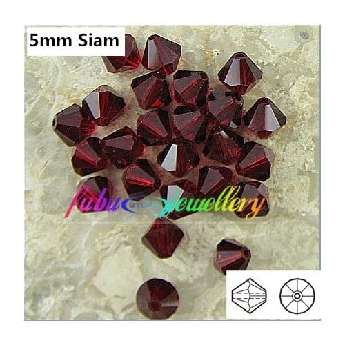 Free Shipping! 576pcs/Lot, AAA Chinese Top Quality 5mm Siam Crystal Bicone Beads
