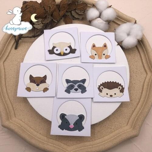 Bunnymoon Cute Six Animals Metal Cutting Dies Embossing Scrapbooking Stencil Craft Cut Dies For DIY Card Crafts Handmade