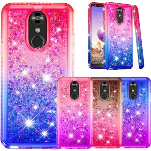 For LG Stylo 4 Stylo4 Case Q Stylus Diamond Glitter Silicone TPU Cases For GLG Stylus 4 Stylus4 Liquid Dynamic Quicksand Cover