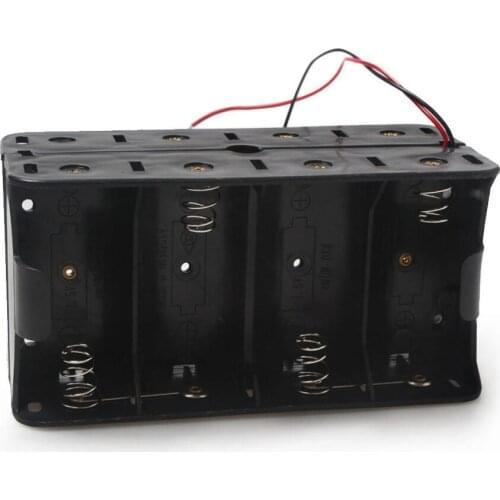 5pcs/lot Dual Wires Double Sides D Size Battery Holder Storage Box Case 8 Slots For 8 x 1.5V D Size Batteries