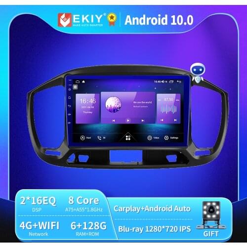 EKIY 6+128G Autoradio Android 10 For Fiat Uno 2014-2020 Car Radio Blu-ray 1280*720 IPS QLED Multimedia Player Navi GPS no 2 din