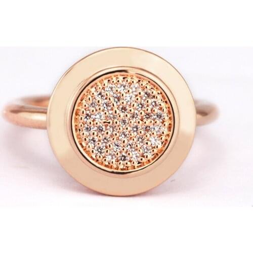 Rose Gold Signature Ring For Men Women Gift Jewelry 925 Silver RR021
