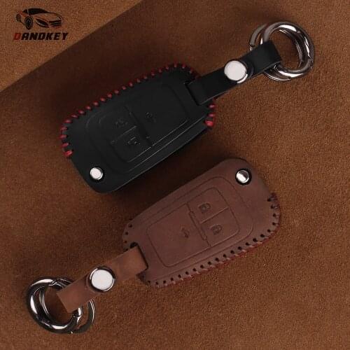 Dandkey 3 Buttons Leather Car Key Case For Opel Astra Corsa Antara Meriva Zafira J Mokka Insignia For Chevrolet Cruze Aveo TRAX