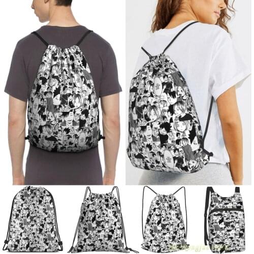 Kuroo X Kenma Collage Women Drawstring Sackpack Gym Bags Men Outdoor Travel Backpacks For Training Fitness Swimming Bag