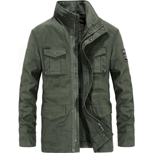 Military Jacket Men High Quality Autumn Winter Outdoor hiking camping jackets Cotton Multi-pocket Mid-Long Windbreakers Coats