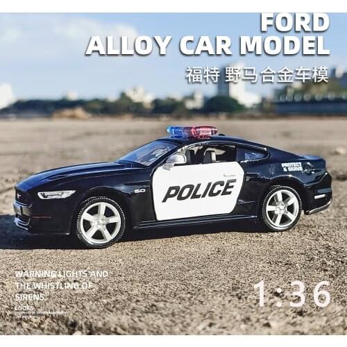 1:36 Simulation Police Car Model Lamborghini Ford Mustang Dodge Challenger Raptor F150 Alloy Car Model Toy Car Collection Gift