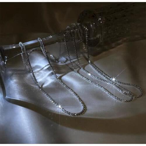 Fashion Shiny Wave Multi Layer Necklaces Women Vintage French Romantic Style Clavicle Chain Design Simple Jewelry Bijoux Femme