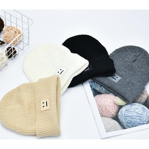 2021 New Warm Hats Mens And Womens Autumn And Winter College Style Windproof And Warm Expression Embroidered Knitted Hat