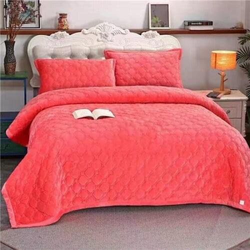 Bed Blanket 1 pcs Solid Color Soft Flannel Thicken Blanket Single Queen King Warm Plaids for Beds New Blankets 2020