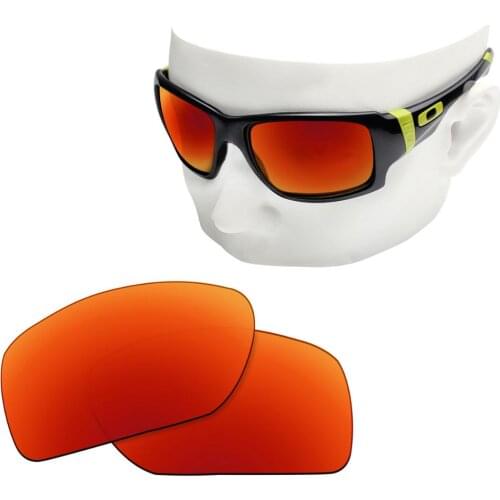 OOWLIT Polarized Replacement Lenses of Fire Red Mirror for-Oakley Big Taco OO9173 Sunglasses
