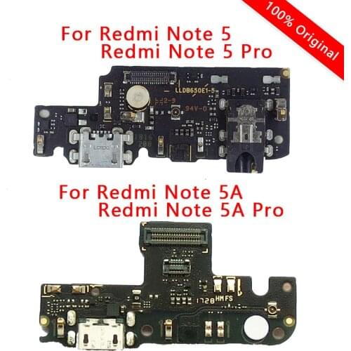 Original Charging Port For Xiaomi Redmi Note 5A Prime PCB Dock Flex Connector USB Charge Board For Redmi Note 5 Pro Spare Parts