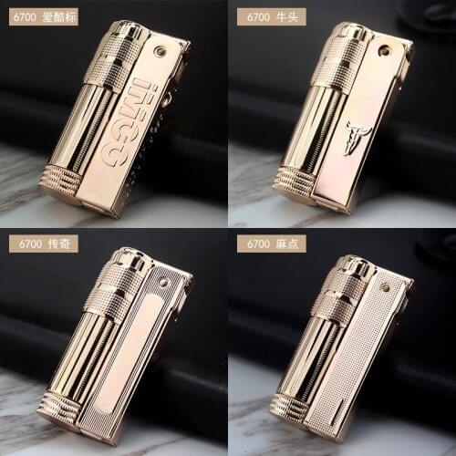 IMCO 6700 stainless steel liner lighter retro vintage nostalgic grinding wheel metal windproof kerosene lighter