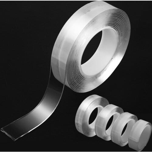 Transparent Nano-tape Washable Reusable Double-Sided tape Adhesive Nano Traceless Sticker Removable Universal Disks Glue