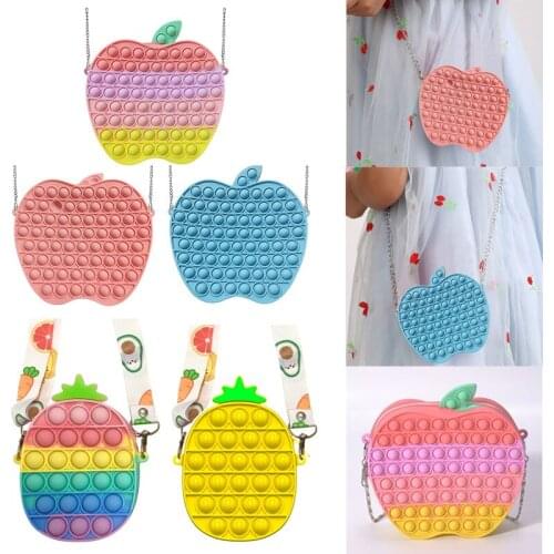 Push Bubble Chain Bag Decompression Girls Shoulder Bags Kids Adult Organizer Storage Bags Antistress Fidget Toys for Children