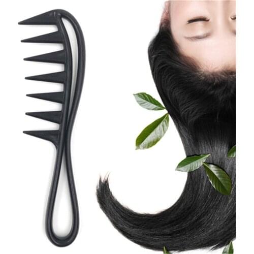 New Handle Grip Large Tooth Detangling Curly Hair Comb Back Head Styling Beard Oil Comb Women Hairdressing Wide Tooth Comb
