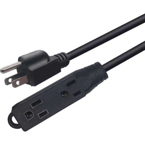 NEMA 5-15P TO 3*5-15R power cable cord,American Standard 3 pin male to 3 hole female Adapter Cable