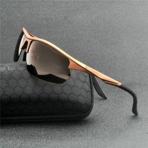 Aluminum magnesium Sunglasses Men Polarized Sunglasses Driving Mirrors Coating Points Frame Eyewear Male Sun Glasses UV400 FML
