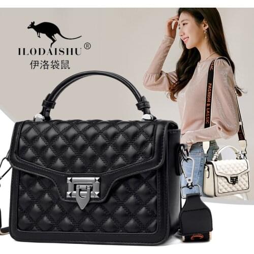 Kangaroo Diagonal Fashion Rhombic Breeze Ladies Portable Diagonal Bag Soft Leather Shoulder Bag Messenger Bag Wholesale