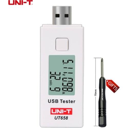 UNI-T UT658 USB Testers U Disk Doctor Chargers Voltmeter Ameter Capacity Tester MAX 9V LCD Display with Backlight