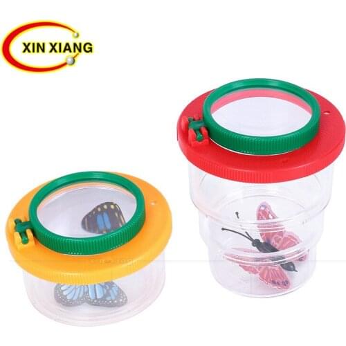 Tri-fold Kids Magnifying Glass Portable Multifunctional Student Insect Magnifying Glasses 5X 8X Animal Butterfly Magnifier Loupe