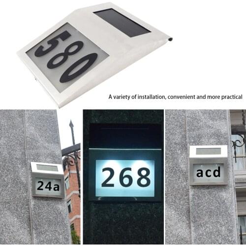 House Number Outdoor Durable Doorplate Lamp Huisnummer Hotel Door Numbers Sign LED Light Address Sign House Hotel